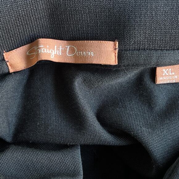 Straight Down Polo Shirt Mens XL Gray Long Sleeve Pullover B Logo Golf Casual - Picture 3 of 8